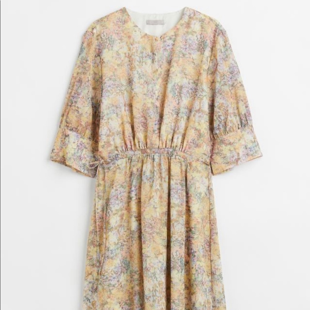 Womens Chiffon Drawstring Waist Dress